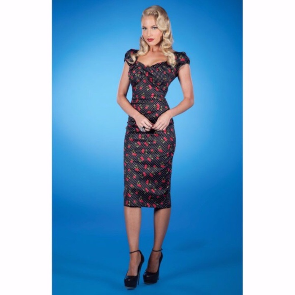 Stop Staring retro cherry dress size small.